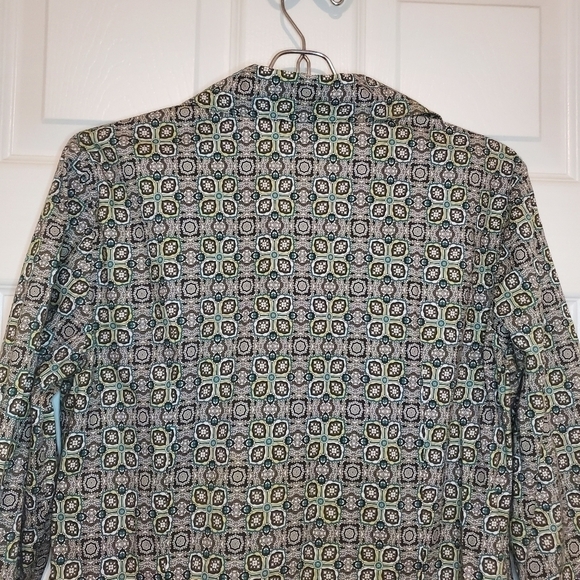 Lafayette 148 Geometric Print Button Down Blouse Sz 4 - Picture 8 of 11